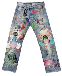 Zhuoyang衣服高品質デザインカスタムファッション刺Embroideryデニムジーンズパンツメンズジーンズデニムプラスサイズメンズジーンズ