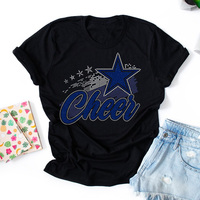 Paillettes Transfert de chaleur Vinyle Motif Design Cheer Transfert de strass pour Tshirt