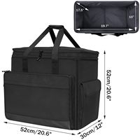 Sacoche pour ordinateur portable à double couche pour PC de bureau Étui de transport pour tour d'ordinateur avec châssis et accessoires pour souris