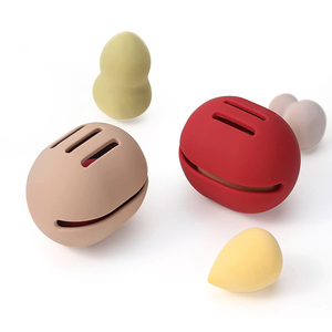Silicone Washable Make-Up <b>Puff</b> for Carrying Box & Makeup Sponge Case Powder Container - Product Image 2