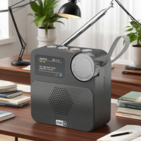 Radio numérique portable LCD sans fil BT DAB/DAB+ avec mini-réveil, mini-radio en plastique, radio FM avec antenne de signalisation
