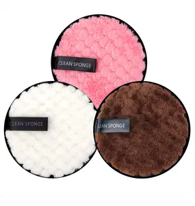 Cuscinetti per struccanti personalizzati per tutti gli usi per il trucco da 12Cm di diametro per pulire sbuffi per il trucco del viso - Product Image 2