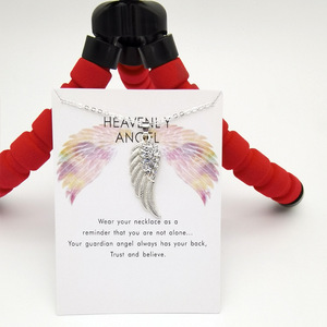 สร้อยคอ <span class=keywords><strong>Angel</strong></span> Wing แบบใหม่สำหรับผู้ชายและผู้หญิง,สร้อยคอคริสตัลสีเงินแบบยาวสร้อยจี้ไหปลาร้า - Product Image 2
