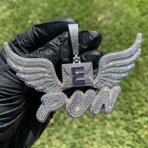 Iced Out Hip Hop 925 VVS Moissanite <b>Chain</b> Big Diamond Custom Letter <b>Name</b> Charm Pendant Necklace Jewelry for Men Women - Product Image 4
