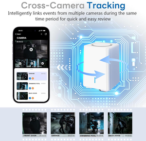 ระบบกล้องวงจรปิดไร้สายพลังงานแสงอาทิตย์ 4 ตัว ความละเอียด 4K 8MP สำหรับภายนอกอาคาร <span class=keywords><strong>ชุด</strong></span>กล้องวงจรปิด WiFi พร้อมระบบตรวจจับมนุษย์ด้วย AI กันน้ำ ไม่มีค่าบริการรายเดือน - Product Image 5