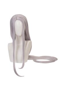 <span class=keywords><strong>Peluca</strong></span> de Pelo Lacio <span class=keywords><strong>Gris</strong></span> Plateado de 100 cm al por Mayor, <span class=keywords><strong>Peluca</strong></span> de My Hero Academia Mirko, <span class=keywords><strong>Peluca</strong></span> Sintética para <span class=keywords><strong>Disfraces</strong></span> de Anime, CS-384J - Product Image 4