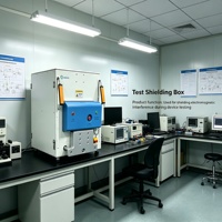 Caja de prueba inalámbrica OTA con blindaje RF, plataforma giratoria y soporte para antena