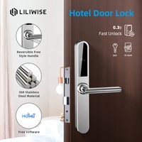 Cerradura Electrónica Inteligente para Puerta de Habitación de Hotel con Tarjeta Magnética RFID de Acero Inoxidable 304 Delgada con Sistema de Software Gratuito