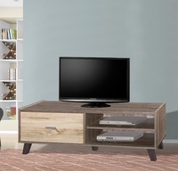 Meuble TV contemporain à 1 tiroir en panneau de particules MDF TV4603, console de rangement avec tiroir coulissant, pour maison, hôtel, appartement