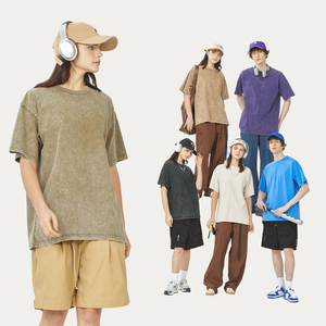 T-shirt Homme Oversize Rétro 100% Coton Épais OEM, Impression DTG, Logo, Effet Délavé Acide, Vintage, Personnalisé - Product Image 1