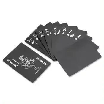 Papel de jogo de pôquer preto personalizado com impressão de fábrica na China, cartas de jogo de cartas 300 gsm
