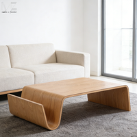 Table basse en bois contreplaqué de luxe au design rétro personnalisé pour le salon