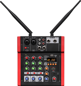 Consola mezcladora de audio mini DJ de 4 canales GJS con micrófono, MP3, Bluetooth para estudio en casa, transmisión en vivo. - Product Image 2