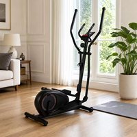Vélo elliptique à volant d'inertie 3 kg, entraînement par courroie, écran LCD, moniteur de fréquence cardiaque, compteur de distance, appareil d'entraînement elliptique compact pour la maison