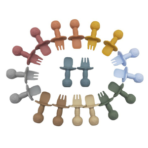 Juego de Cuchara y Tenedor de Silicona Reutilizables, Libres de BPA, para Bebés, de Grado Alimenticio, para Niños Pequeños, Utensilios para la Hora de Comer, Vajilla Infantil, Regalo - Product Image 1