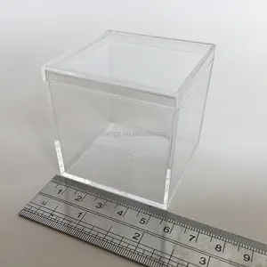 2英寸迷你透明立方体青睐盒丙烯酸糖果盒 5 盎司立方体带盖