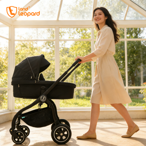 Poussette bébé <span class=keywords><strong>3</strong></span>-en-<span class=keywords><strong>1</strong></span> luxueuse avec cadre en alliage d'aluminium, siège <span class=keywords><strong>auto</strong></span> <span class=keywords><strong>inclinable</strong></span>, design pliable pour 0-<span class=keywords><strong>3</strong></span> ans - Product Image 1