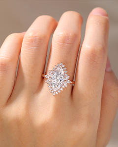 Anillo de Diamante Cultivado en Laboratorio con Corte Marquesa Brillante para Mujer, Oro Sólido de 18K, Certificado IGI, Anillo de Compromiso, Boda, Joyería Fina - Product Image 4