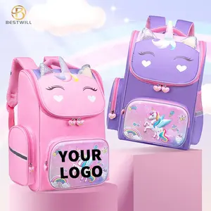BESTWILL-mochila impermeable para niños y niñas, morral escolar resistente al agua con diseño de unicornio