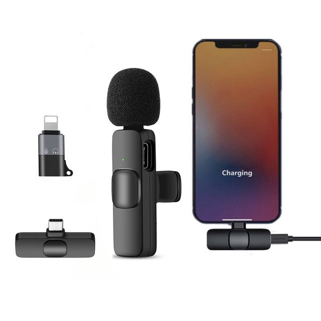 2.4Ghz K8 K9 K11 Clip Mini Collar Cordless Sans Fil Lavalier Lapel Mic Wireless Microphone for Mobile Phone Usb-C Smartphone