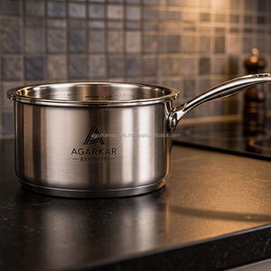 Olla de acero inoxidable con base gruesa y acabado espejo, utensilio de cocina para hervir, cocinar a fuego lento y preparar alimentos diariamente - Product Image 4