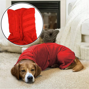 Dog <b>Bathrobe</b> Microfiber Super Absorbent Soft <b>Towel</b> For Pet Drying S M L XL Red Purple - Product Image 4