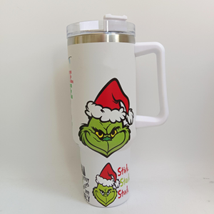 40oz thế hệ thứ hai xe cup công suất lớn xử lý chân không thép không gỉ <span class=keywords><strong>Thermos</strong></span> grinch màu xanh lá cây tóc bên - Product Image 5