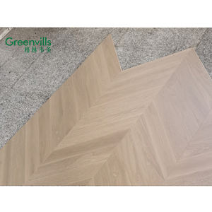 Herringbone lavé blanc de chêne européen, plancher en arête de poisson de bois dur, planchers résistants d'éraflure - Product Image 3