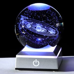 New Luminous 3D Carved Crystal Ball Night Light 7 Color Changeable Touch Control Silver Base <strong>Table</strong> Lamp for Bedroom Plug-In - Product Image 1