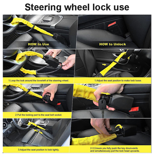 Blocca Sterzo Universale per Auto, Dispositivo <span class=keywords><strong>Antifurto</strong></span> con Chiave per la Prevenzione del Furto - Product Image 2