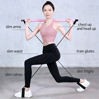 Bâton de fitness multifonctionnel réglable en acier inoxydable durable pour Pilates, Yoga, musculation et entraînement corporel