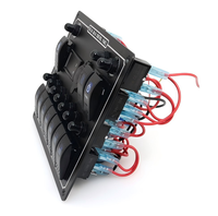 10 LED disjoncteur à bascule 24V 12V panneau d'interrupteur à bascule pour voiture bateau caravane accessoire marin-marche-arrêt pour la maintenance des tests