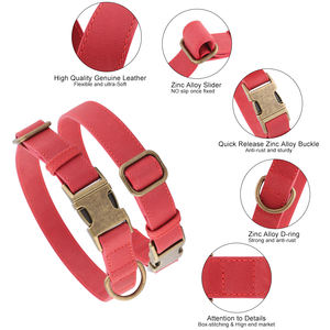 <span class=keywords><strong>Collar</strong></span> de perro de cuero genuino de 2 capas duradero de fábrica de COCOBUDDY con hebilla de metal de liberación rápida - Product Image 4