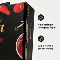 Boîte à pizza écologique personnalisée avec gaufrage et pelliculage mat, design élégant de haute qualité pour l'emballage des restaurants de pizzas