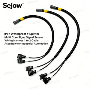 IP67 방수 Y 스플리터 다중 코어 신호 센서 배선 하네스 산업 자동화용 1-2 케이블 어셈블리 - Product Image 1