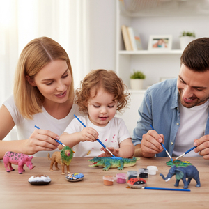 Kit de peinture d'<span class=keywords><strong>animaux</strong></span> de safari africain WAYEE, 12 figurines d'<span class=keywords><strong>animaux</strong></span> mignonnes, pierres de peinture naturelles, ensemble de peinture, tatouages temporaires d'<span class=keywords><strong>animaux</strong></span>, 4,5 - Product Image 2