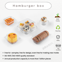 Boîte à Cupcake personnalisée pour fête d'anniversaire Conteneurs PET Dôme Rond Plateau de Conteneur Alimentaire 2/4 Boîte d'emballage de Gâteau en Plastique