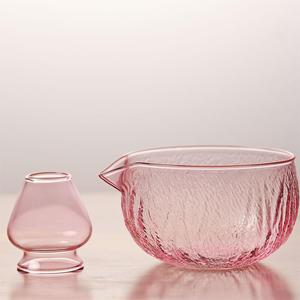 Bán buôn rõ ràng kết cấu Matcha Trà Bát thủy tinh với đổ Spout cấp thực phẩm Matcha phụ kiện Glass Whisk chủ - Product Image 2