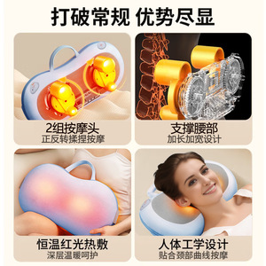 Neck Massager Pillow Rechargeable Multi Functional For Neck Back Waist Legs Home Use Sky Blue - Product Image 2