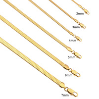 Chaîne en os de serpent en acier inoxydable pour femmes conception Simple chaîne de serpent plate collier pendentif solide accessoire de mode