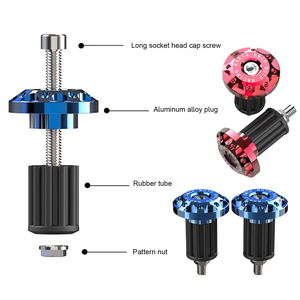Nouveaux embouts de guidon de <span class=keywords><strong>moto</strong></span> et de <span class=keywords><strong>moto</strong></span> tout-terrain en alliage d'aluminium CNC, 2 pièces, avec contrepoids - Product Image 2