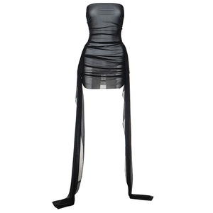 Vestido Corto de Malla Ajustado sin Tirantes, Sexy y Popular para Fiestas y Clubes, para Mujer, a la Moda, Venta al por Mayor - Product Image 2