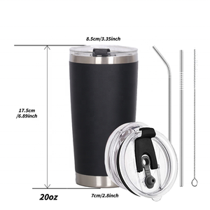 Produits populaires Logo personnalisé motif 20OZ 304 gobelet en acier inoxydable avec tasses de paille enduit de poudre pour café Camping <span class=keywords><strong>voyage</strong></span> - Product Image 5