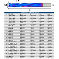 Fraise en carbure à 2 cannelures, à revêtement nano bleu, tige de 10mm, mèches de toupie CNC personnalisables OEM 3.175/4/5/6/8/10/12mm, fraisage en aluminium