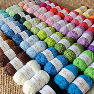 Fil à tricoter doux en <span class=keywords><strong>m</strong></span>élange de coton laitier 60% coton 40% acrylique 4 brins pour pulls, écharpes <span class=keywords><strong>et</strong></span> projets DIY – Lot de 12 écheveaux de 40g chacun - Product Image 6