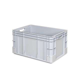 LxWxH 600x400x320 mm 64 litre capacity 2 through <b>handles</b> grey color heavy duty container storage boxes - Product Image 1