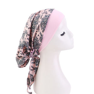 Écharpe en Satin à large bande de motif Paisley pour femmes, <span class=keywords><strong>foulard</strong></span>, Turban pré-fixé, casquette de <span class=keywords><strong>chimio</strong></span>, <span class=keywords><strong>perte</strong></span> de <span class=keywords><strong>cheveux</strong></span> - Product Image 4