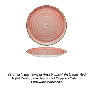 Plato para Pizza Saturnia Napoli Siviglia Ross, Diseño Digital Rojo Circense, 33 cm, Suministros para Restaurantes, Vajilla para Catering, Venta al por Mayor - Product Image 2