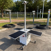 Torre Solar Móvil Impermeable para Sistemas Fuera de Red, Mástil Manual de 6m, Paneles Solares de 4x350W, Inversor de 1000W para Ingeniería Temporal