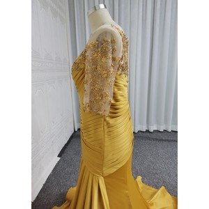 Robe <span class=keywords><strong>de</strong></span> Soirée <span class=keywords><strong>de</strong></span> Luxe Queens Dorée, Taille Plus, Mère <span class=keywords><strong>de</strong></span> <span class=keywords><strong>la</strong></span> Mariée, Mariage Élégant, Broderie <span class=keywords><strong>de</strong></span> Perles - Product Image 3
